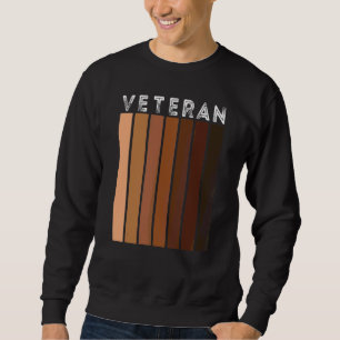 Melanin Veteran Afro Woman Veteran Proud Black Que Sweatshirt