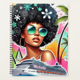 Melanin Woman - Afro - Tropical Cruise/Vacation Planner