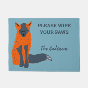 Melanistic Fox Animal Lovers Personalised Doormat