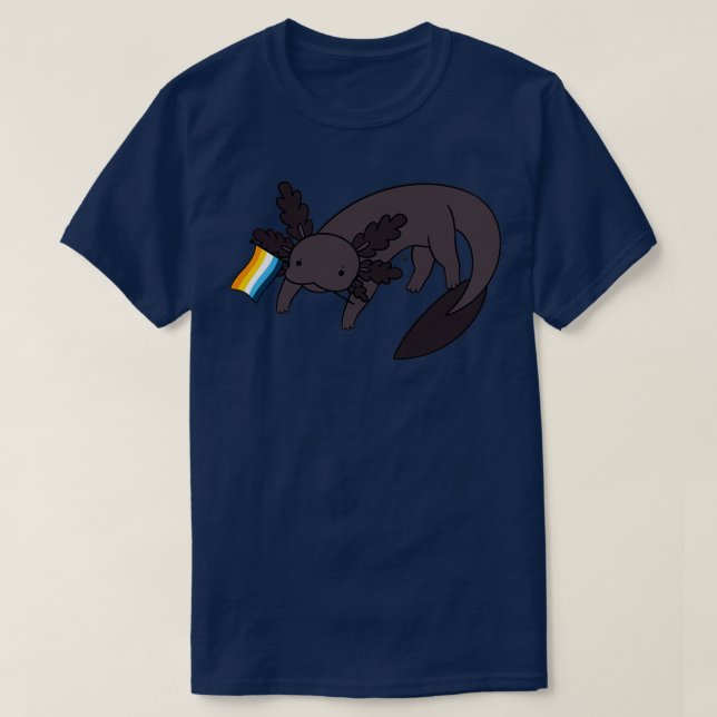 Melanistic Pride Axolotl Aroace T-Shirt (Design Front)