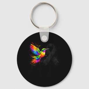 Melanoma and Skin Cancer Awareness Hummingbird Key Ring
