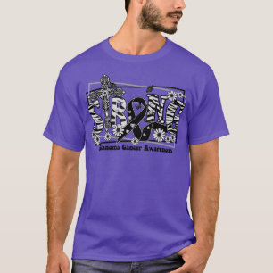 Melanoma Awareness cross ribbon Strong hope love T-Shirt