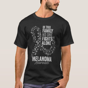Melanoma Awareness Month Butterflies Black Ribbon T-Shirt