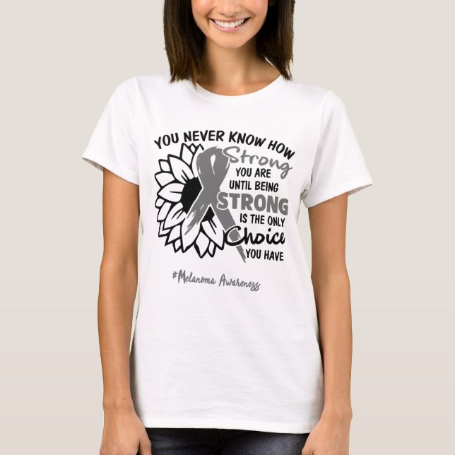Melanoma Awareness Ribbon Support Gifts T-Shirt (Front)