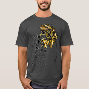 Melanoma Awareness Sunflower ribbon flowers fall T-Shirt