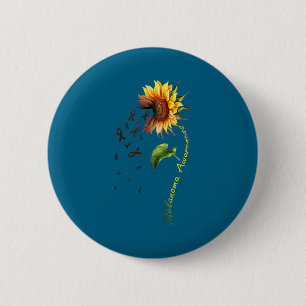 Melanoma Awareness Sunflower Survivor Design 6 Cm Round Badge