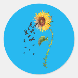 Melanoma Awareness Suower Classic Round Sticker