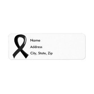 Melanoma Black Ribbon 3 Return Address Label