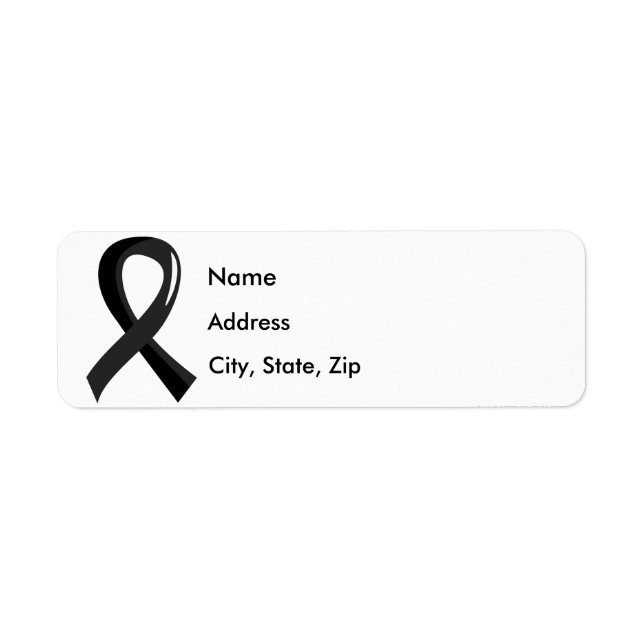 Melanoma Black Ribbon 3 Return Address Label (Front)