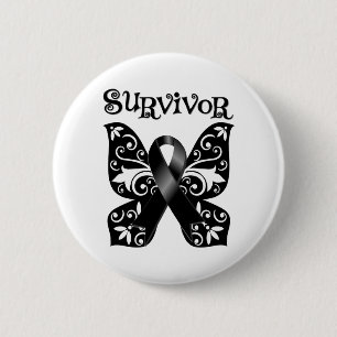 Melanoma Butterfly Survivor 6 Cm Round Badge