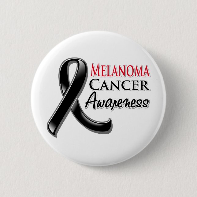 Melanoma Cancer Awareness Ribbon 6 Cm Round Badge (Front)