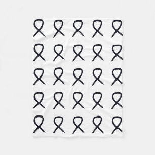 Melanoma Cancer Awareness Ribbon Fleece Blankets