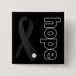 Melanoma Cancer Hope Ribbon 15 Cm Square Badge