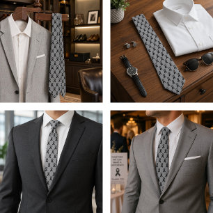 Melanoma Skin Cancer Awareness Black Ribbon  Tie