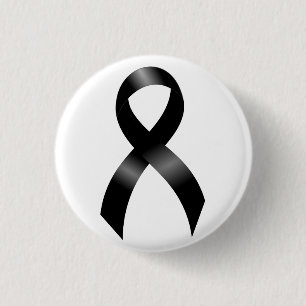 Melanoma   Skin Cancer - Black Ribbon 3 Cm Round Badge