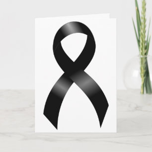 Melanoma   Skin Cancer - Black Ribbon Thank You Card