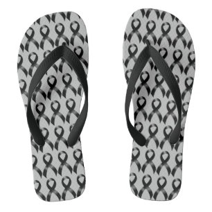 Melanoma Skin Cancer - Black Ribbon Thongs