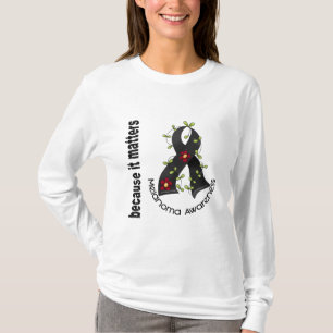 Melanoma Skin Cancer Flower Ribbon 3 T-Shirt
