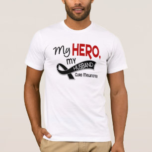 Melanoma Skin Cancer MY HERO MY HUSBAND 42 T-Shirt