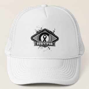 Melanoma Survivor Grunge Logo Trucker Hat