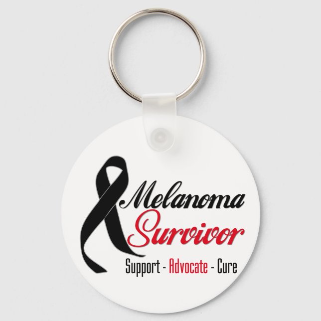 Melanoma Survivor Ribbon Key Ring (Front)