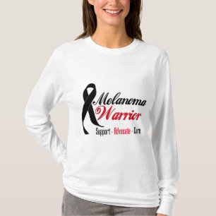 Melanoma Warrior Grunge Ribbon T-Shirt