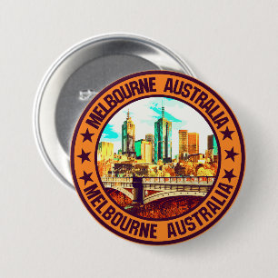 Melbourne 7.5 cm round badge