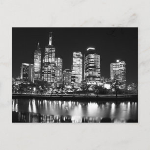 Melbourne At Night Postcard