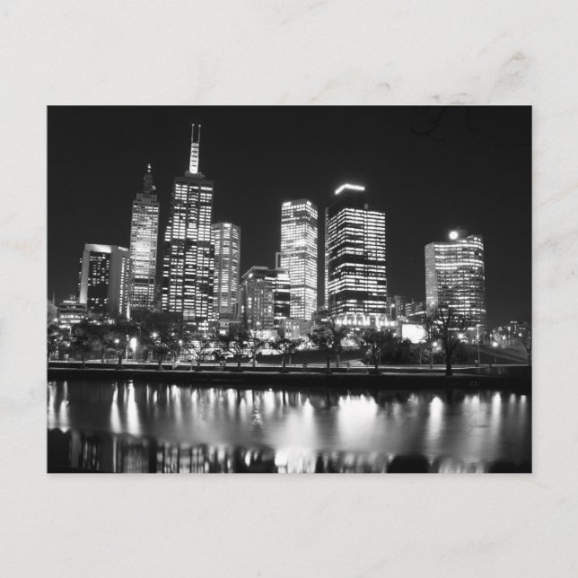 Melbourne At Night Postcard (Front)