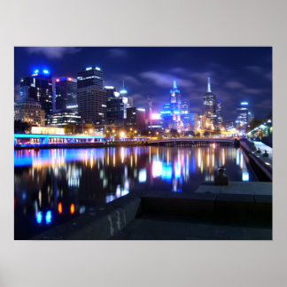 Melbourne at Night Poster