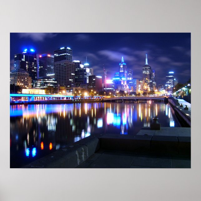 Melbourne at Night Poster (Front)