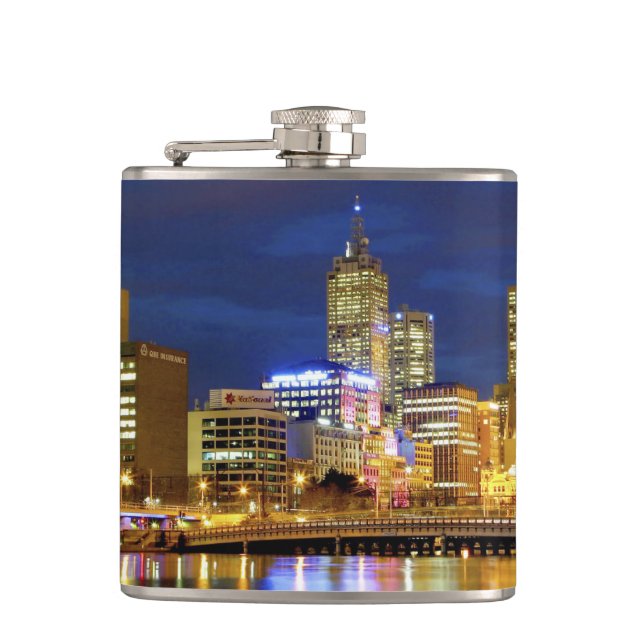 Melbourne, Australia. A nighttime view of the 2 Hip Flask (Front)