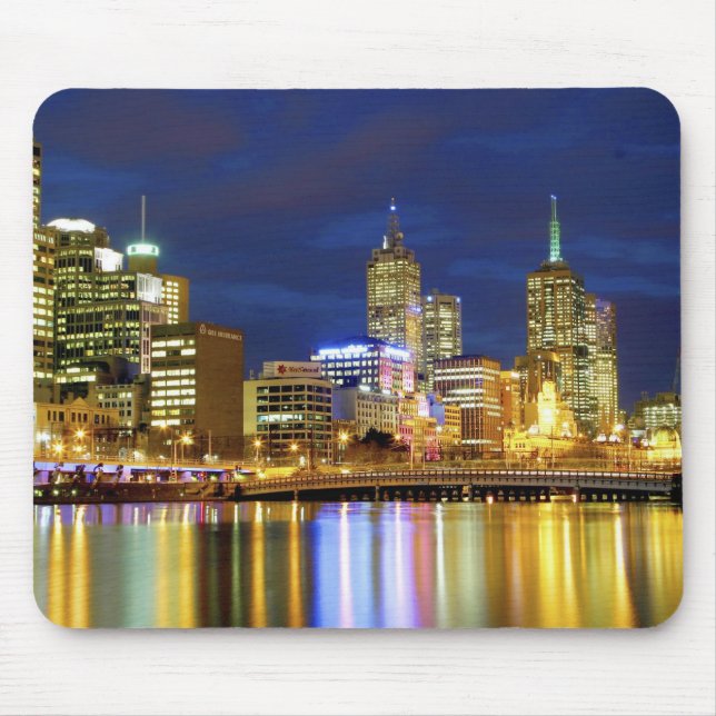 Melbourne, Australia. A nighttime view of the 2 Mouse Pad (Front)