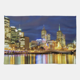 Melbourne, Australia. A nighttime view of the 2 Tea Towel