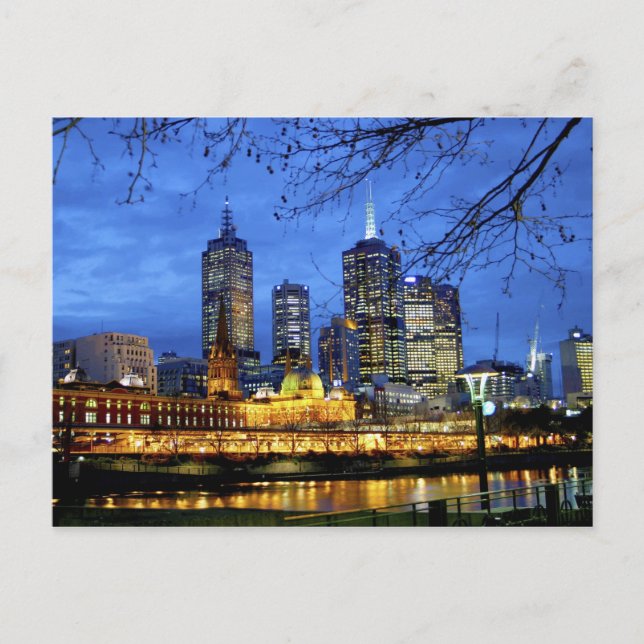 Melbourne, Australia. A nighttime view of the Postcard (Front)