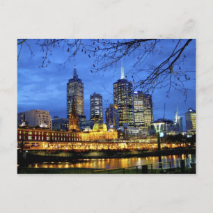 Melbourne, Australia. A nighttime view of the Postcard