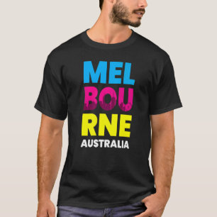 Melbourne Australia Australian City Skyline Colorf T-Shirt