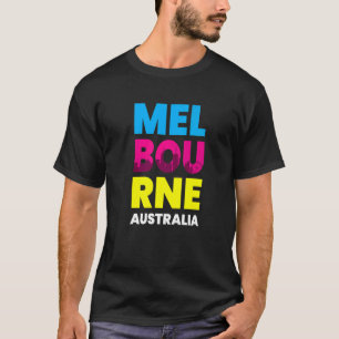 Melbourne Australia Australian City Skyline Colorf T-Shirt