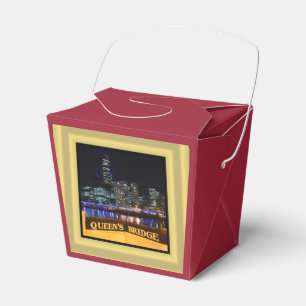 Melbourne Australia CBD Lights over Queen's Bridge Favour Box