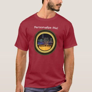 Melbourne Australia CBD Lights over Queen's Bridge T-Shirt