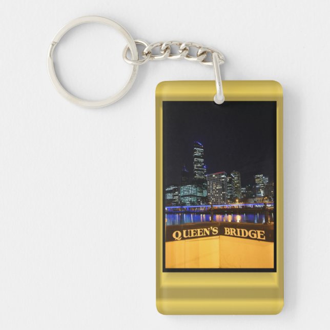 Melbourne Australia CBD Night Lights Key Ring (Front)
