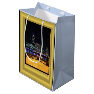 Melbourne Australia CBD Night Lights Medium Gift Bag