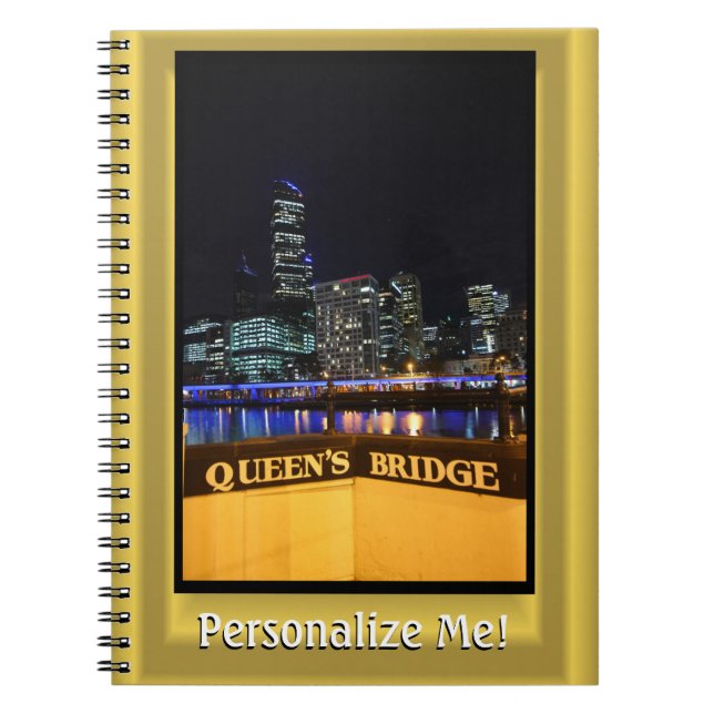 Melbourne Australia CBD Night Lights Notebook (Front)