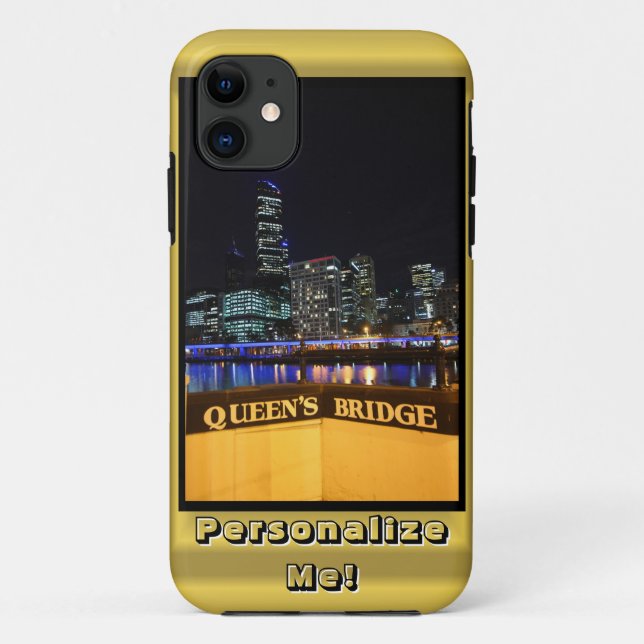 Melbourne Australia City Lights over Queens Bridge Case-Mate iPhone Case (Back)