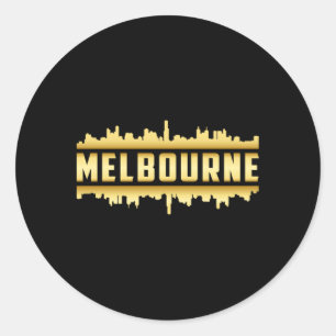 Melbourne Australia City Skyline Cityscape Gift Classic Round Sticker