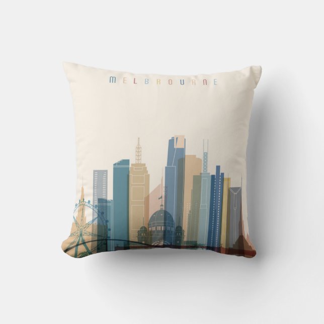 Melbourne, Australia | City Skyline Cushion (Front)