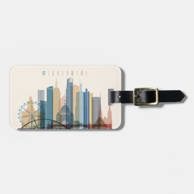 Melbourne, Australia | City Skyline Luggage Tag (Front Horizontal)
