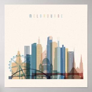 Melbourne, Australia   City Skyline Poster