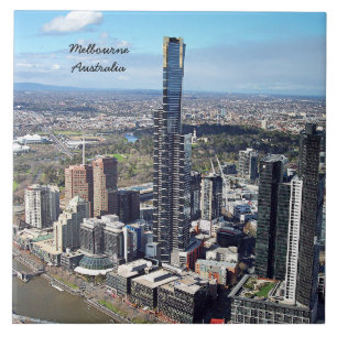 Melbourne, Australia cityscape photograph Ceramic Tile