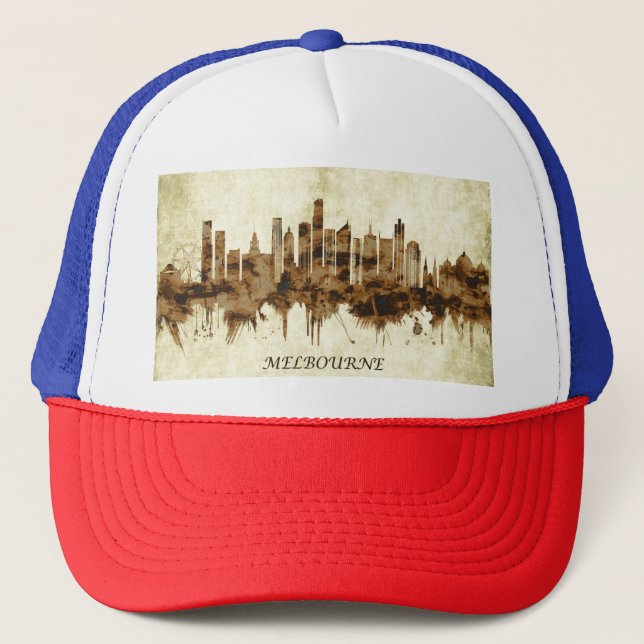 Melbourne Australia Cityscape Trucker Hat (Front)